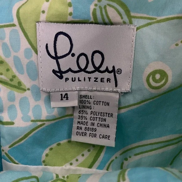 Vintage Lilly Pulitzer Dress size 14 Fish Print Tropical Summer Sleeveless Blue - Picture 5 of 15